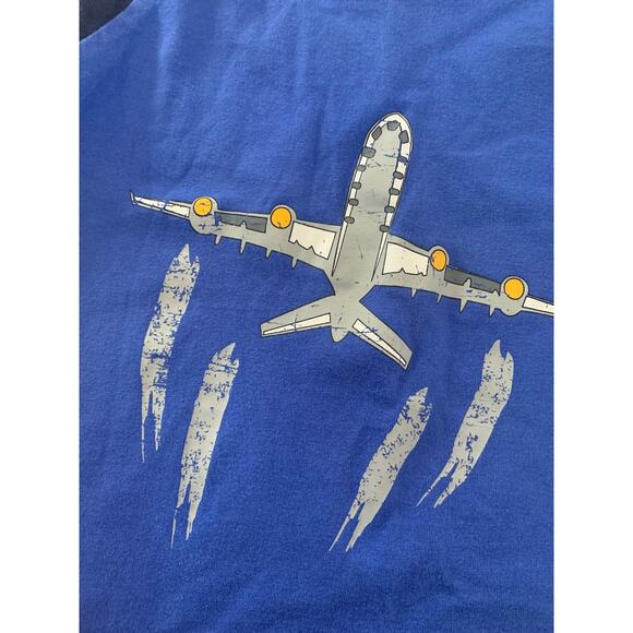 Hanna Anderson boys size 4 blue plane long sleeve shirt 100 - Picture 4 of 7